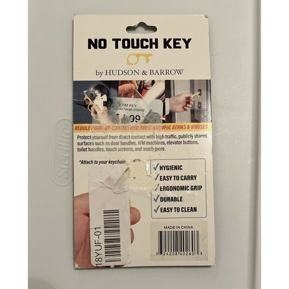 NO‎ TOUCH KEY By Hudson & Barrow Gold-Tone - NEW - Picture 2 of 2